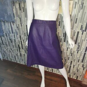 G-111 Leather Women's Skirt Violet Size 22/24 Medium 0166 26" long,  waist is 42